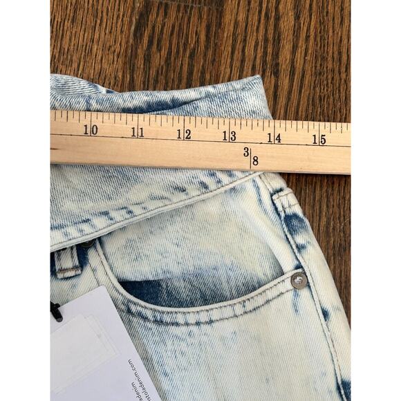 PISTOLA Jeans Womens 27 Blue Acid Wash Straight Leg Fold Over Waist 90s NWT - Picture 7 of 11